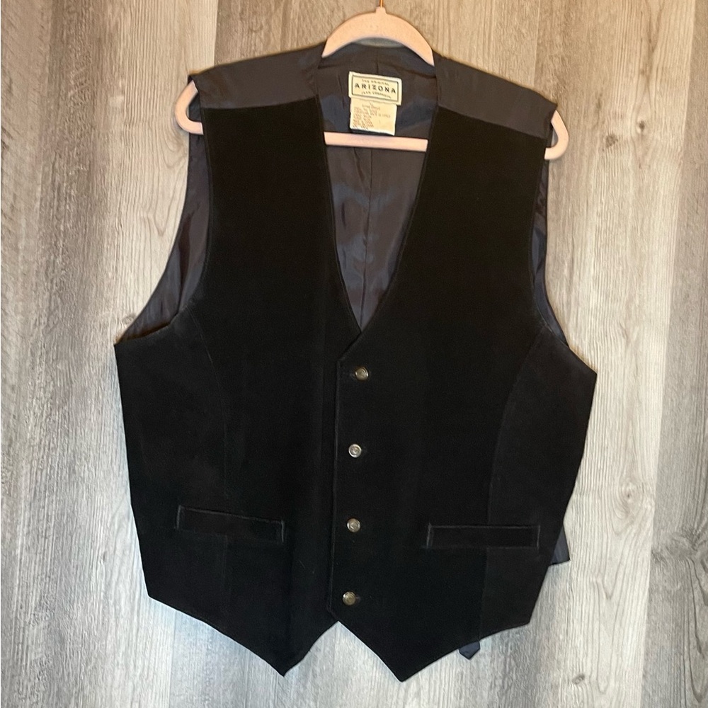 Arizona Soft Velvet Black Dress Vest  Vintage XL